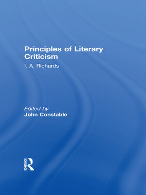 cover image of Principles of Literary Criticism V3